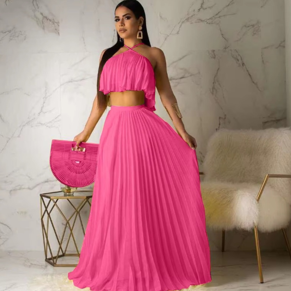 Maxi skirt and crop top two piece set​